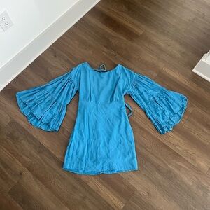 Bell Sleeve Open Back Dress